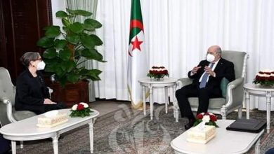 صورة رئيس الجمهورية السيد عبد المجيد تبون يستقبل رئيسة حكومة الجمهورية التونسية، السيدة نجلاء بودن