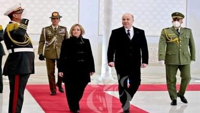 صورة رئيسة مجلس الوزراء الإيطالي تشرع في زيارة عمل و صداقة الى الجزائر