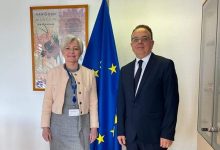 Photo de M. l’Ambassadeur Ali MOKRANI a rencontré la Directrice Générale des Affaires intérieures (DG Home) au sein de la Commission européenne, Mme Monique PARIAT
